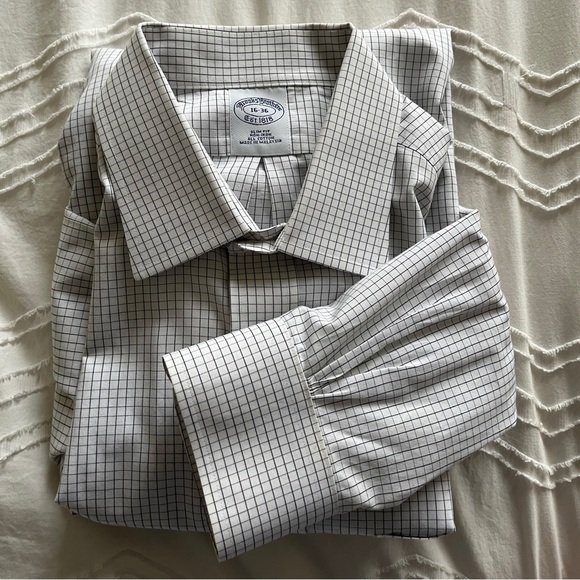 Brooks Brother Slim Fit Cotton Button Up Dress Shirt - Picture 3 of 4